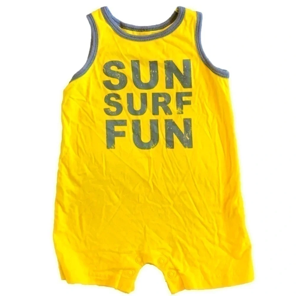 Carter’s Sun Surf Fun Sleeveless Tank Short Onesie Size 6mos